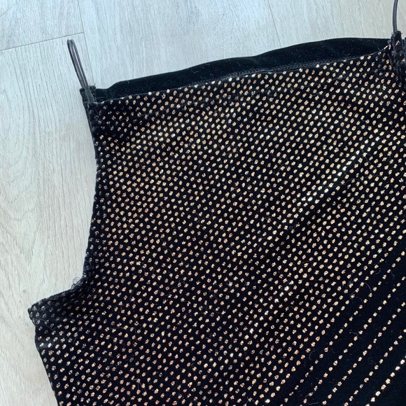 Vintage Y2K 90s my Michelle velvet glitter sexy party clubbing top - Picture 2 of 3